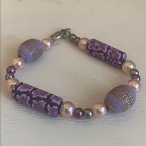 A homemade purple and pink bracelet!!